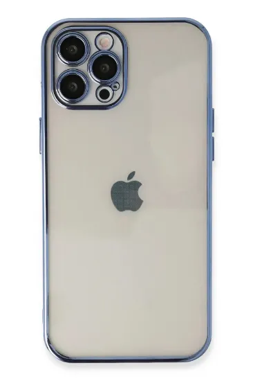 Newface iPhone 12 Pro Max Kılıf Razer Lensli Silikon - Açık Mavi resmi