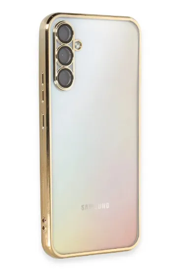 Newface Samsung Galaxy A54 5G Kılıf Razer Lensli Silikon - Gold resmi