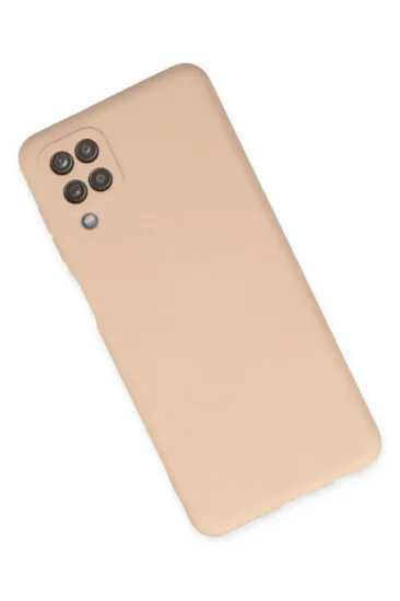 Newface Samsung Galaxy A12 Kılıf Nano içi Kadife Silikon - Pudra resmi