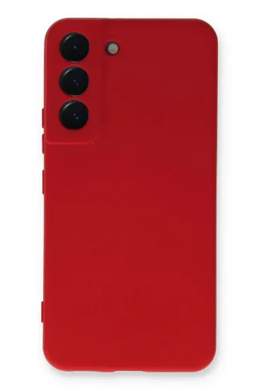 Newface Samsung Galaxy S22 Plus Kılıf Nano içi Kadife Silikon - Kırmızı resmi