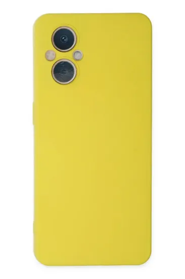 Newface Oppo Reno 7 Lite Kılıf Nano içi Kadife Silikon - Sarı resmi