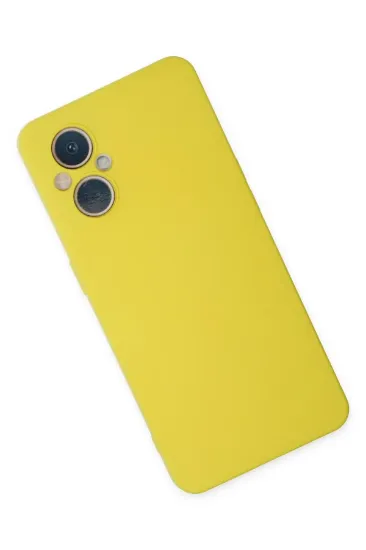 Newface Oppo Reno 7 Lite Kılıf Nano içi Kadife Silikon - Sarı resmi