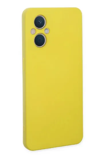 Newface Oppo Reno 7 Lite Kılıf Nano içi Kadife Silikon - Sarı resmi