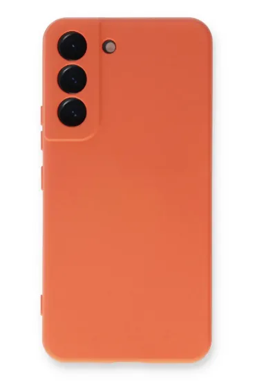 Newface Samsung Galaxy S22 Plus Kılıf Nano içi Kadife Silikon - Turuncu resmi