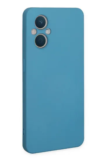Newface Oppo Reno 7 Lite Kılıf Nano içi Kadife Silikon - Mavi resmi