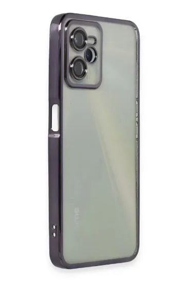 Newface Realme C35 Kılıf Razer Lensli Silikon - Mor resmi