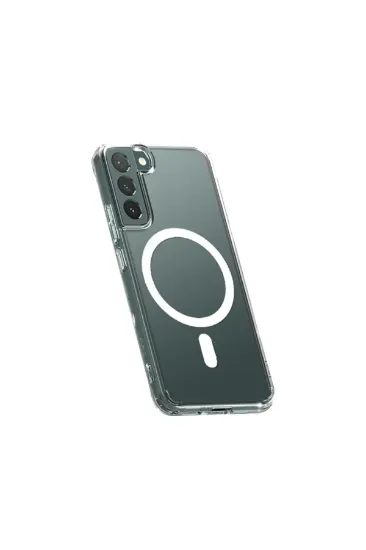Newface Samsung Galaxy S22 Kılıf Magneticsafe Şeffaf Silikon - Şeffaf resmi