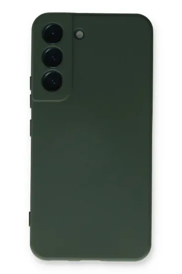 Newface Samsung Galaxy S22 Plus Kılıf Nano içi Kadife Silikon - Koyu Yeşil resmi
