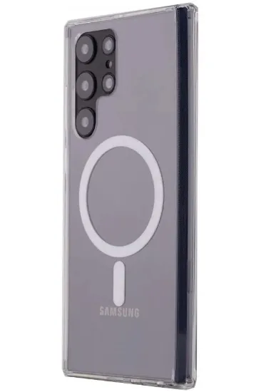Newface Samsung Galaxy S22 Ultra Kılıf Magneticsafe Şeffaf Silikon - Şeffaf resmi
