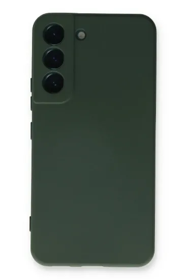 Newface Samsung Galaxy S22 Plus Kılıf Nano içi Kadife Silikon - Koyu Yeşil resmi