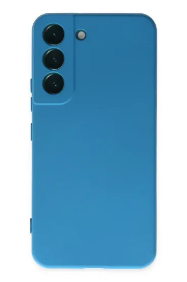 Newface Samsung Galaxy S22 Plus Kılıf Nano içi Kadife Silikon - Mavi resmi