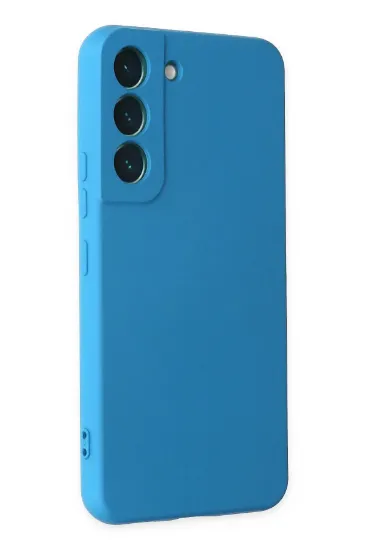 Newface Samsung Galaxy S22 Plus Kılıf Nano içi Kadife Silikon - Mavi resmi