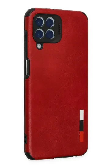 Newface Samsung Galaxy M33 Kılıf Loop Deri Silikon - Kırmızı resmi
