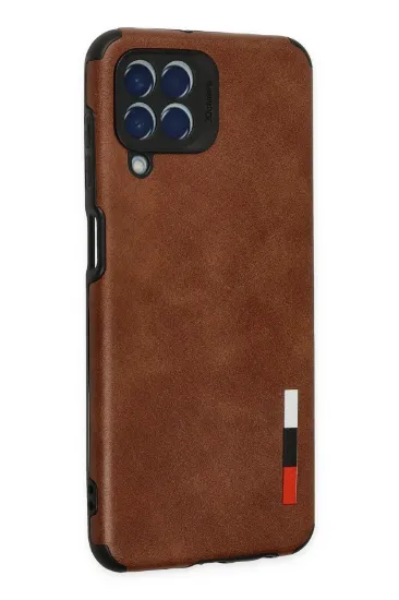 Newface Samsung Galaxy M33 Kılıf Loop Deri Silikon - Kahverengi resmi