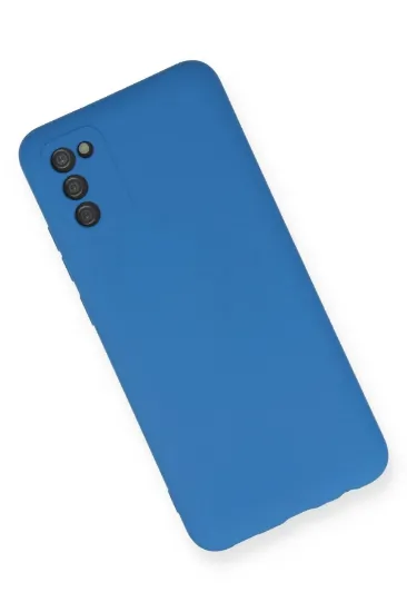 Newface Samsung Galaxy A02S Kılıf Nano içi Kadife Silikon - Mavi resmi