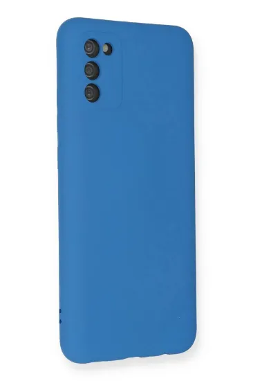 Newface Samsung Galaxy A02S Kılıf Nano içi Kadife Silikon - Mavi resmi