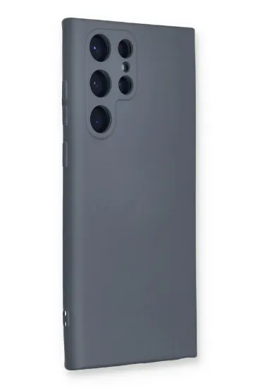 Newface Samsung Galaxy S22 Ultra Kılıf Nano içi Kadife Silikon - Gri resmi