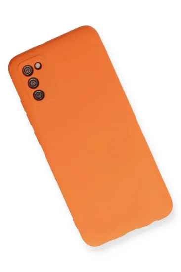 Newface Samsung Galaxy A02S Kılıf Nano içi Kadife Silikon - Turuncu resmi