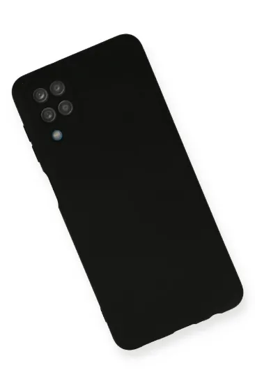 Newface Samsung Galaxy A12 Kılıf Nano içi Kadife Silikon - Siyah resmi