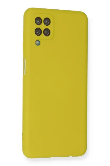 Newface Samsung Galaxy A12 Kılıf Nano içi Kadife Silikon - Sarı resmi