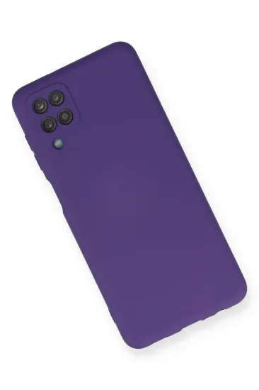Newface Samsung Galaxy A12 Kılıf Nano içi Kadife Silikon - Mor resmi