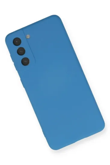 Newface Samsung Galaxy S21 Kılıf Nano içi Kadife Silikon - Mavi resmi