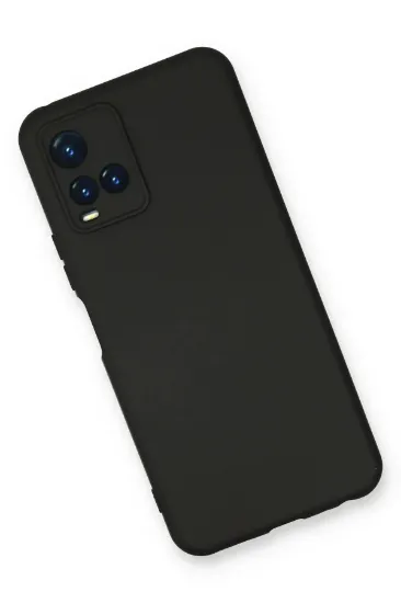Newface Vivo Y21S Kılıf Nano içi Kadife Silikon - Siyah resmi