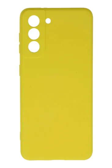 Newface Samsung Galaxy S21 Kılıf Nano içi Kadife Silikon - Sarı resmi
