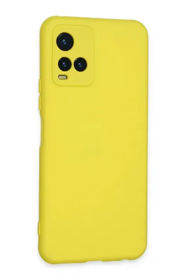 Newface Vivo Y21S Kılıf Nano içi Kadife Silikon - Sarı resmi