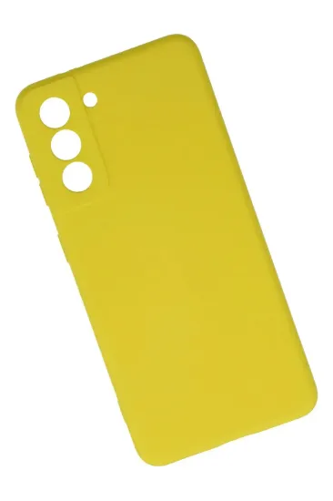 Newface Samsung Galaxy S21 Kılıf Nano içi Kadife Silikon - Sarı resmi