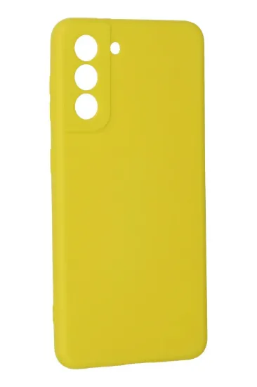 Newface Samsung Galaxy S21 Kılıf Nano içi Kadife Silikon - Sarı resmi
