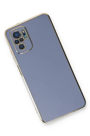 Newface Xiaomi Redmi Note 10 Kılıf Volet Silikon - Mavi resmi