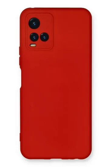 Newface Vivo Y21S Kılıf Nano içi Kadife Silikon - Kırmızı resmi