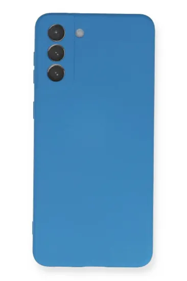 Newface Samsung Galaxy S21 Plus Kılıf Nano içi Kadife Silikon - Mavi resmi