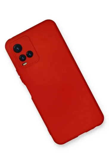 Newface Vivo Y21S Kılıf Nano içi Kadife Silikon - Kırmızı resmi