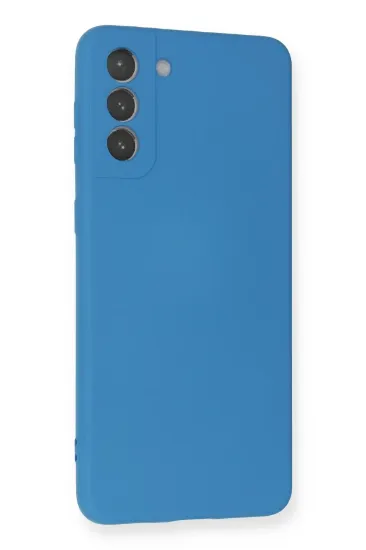 Newface Samsung Galaxy S21 Plus Kılıf Nano içi Kadife Silikon - Mavi resmi