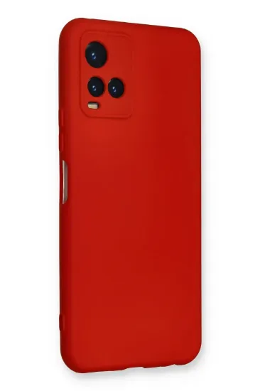 Newface Vivo Y21S Kılıf Nano içi Kadife Silikon - Kırmızı resmi