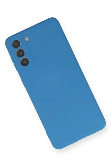 Newface Samsung Galaxy S21 Plus Kılıf Nano içi Kadife Silikon - Mavi resmi
