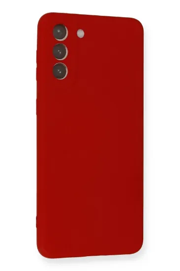 Newface Samsung Galaxy S21 Plus Kılıf Nano içi Kadife Silikon - Kırmızı resmi