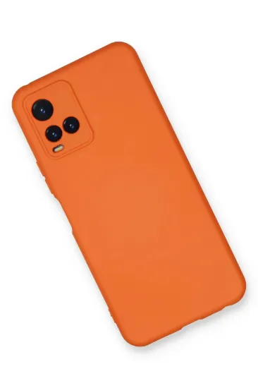 Newface Vivo Y21S Kılıf Nano içi Kadife Silikon - Turuncu resmi