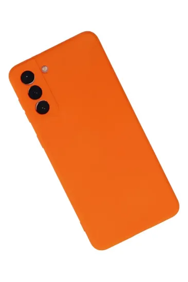 Newface Samsung Galaxy S21 Plus Kılıf Nano içi Kadife Silikon - Turuncu resmi