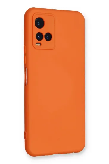 Newface Vivo Y21S Kılıf Nano içi Kadife Silikon - Turuncu resmi