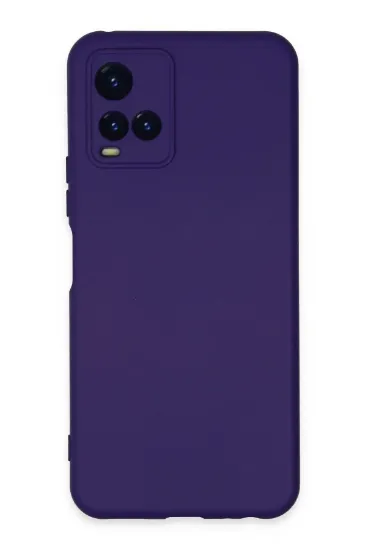 Newface Vivo Y21S Kılıf Nano içi Kadife Silikon - Mor resmi