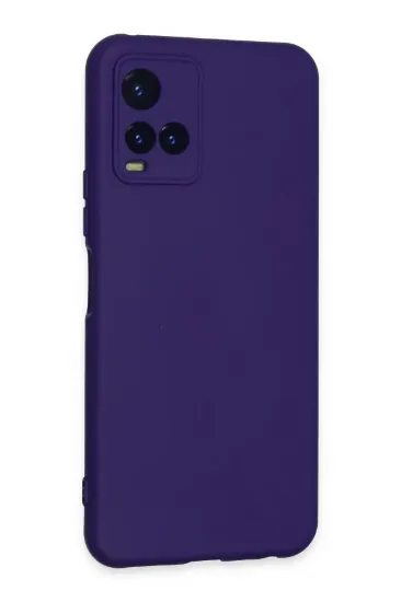 Newface Vivo Y21S Kılıf Nano içi Kadife Silikon - Mor resmi