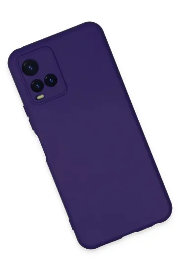Newface Vivo Y21S Kılıf Nano içi Kadife Silikon - Mor resmi