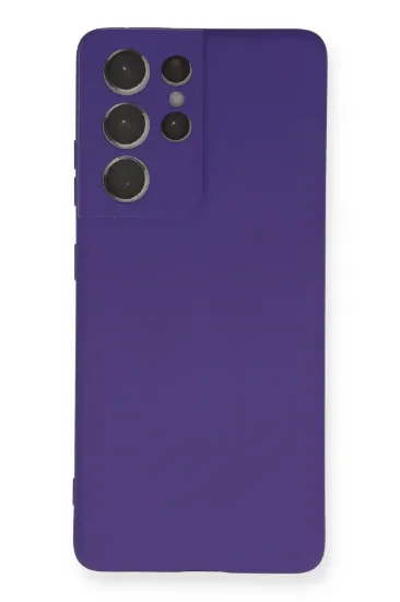 Newface Samsung Galaxy S21 Ultra Kılıf Nano içi Kadife Silikon - Mor resmi