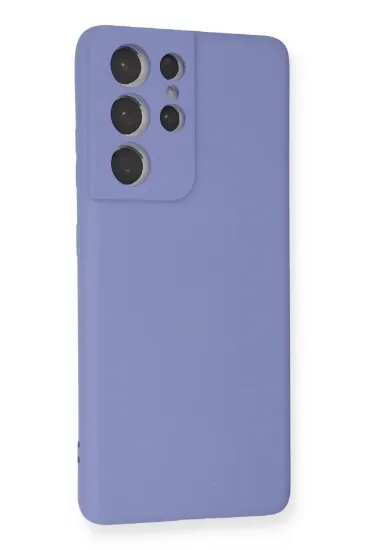Newface Samsung Galaxy S21 Ultra Kılıf Nano içi Kadife Silikon - Lila resmi