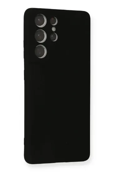 Newface Samsung Galaxy S21 Ultra Kılıf Nano içi Kadife Silikon - Siyah resmi