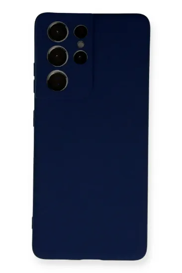Newface Samsung Galaxy S21 Ultra Kılıf Nano içi Kadife Silikon - Lacivert resmi