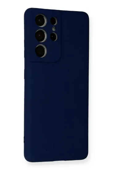 Newface Samsung Galaxy S21 Ultra Kılıf Nano içi Kadife Silikon - Lacivert resmi